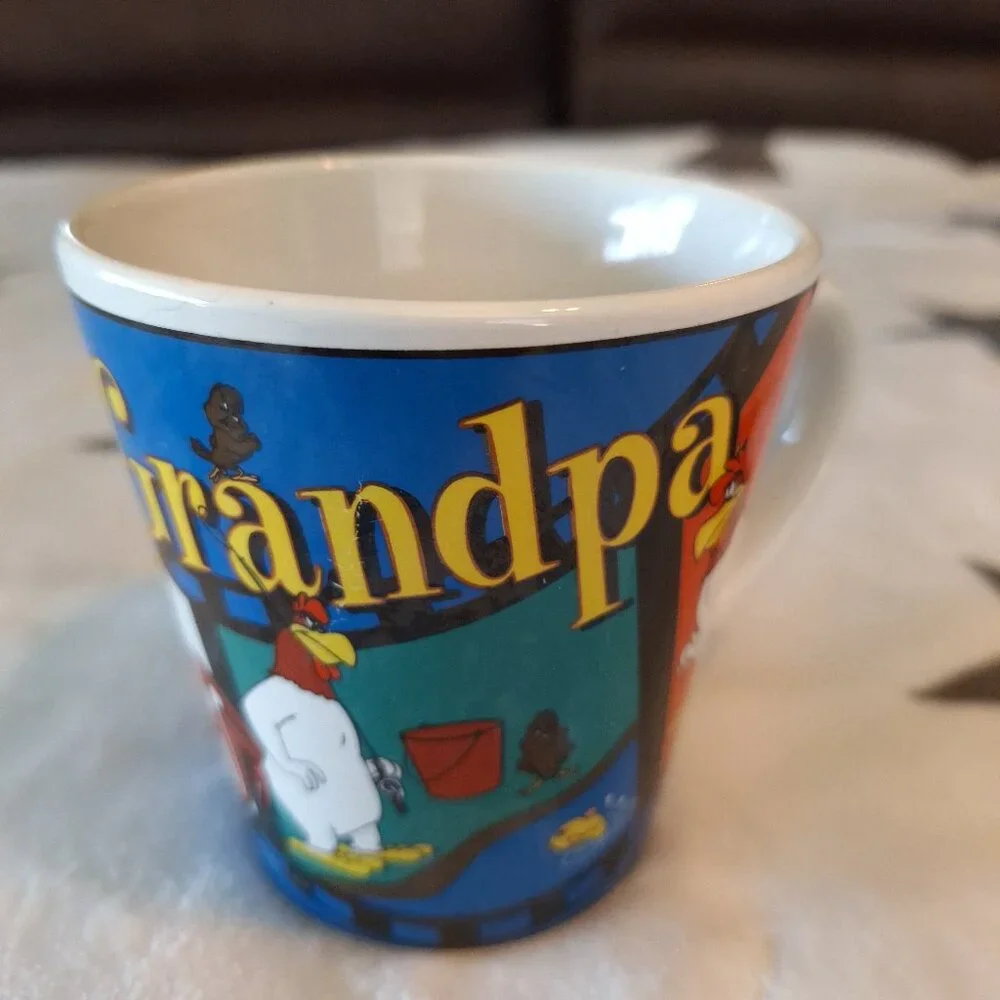 Vintage Looney Tunes GRANDPA Foghorn Leghorn Mug Coffee Cup 1999 Warner Bros